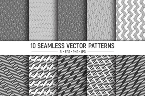 10 Seamless Striped Vector Patterns