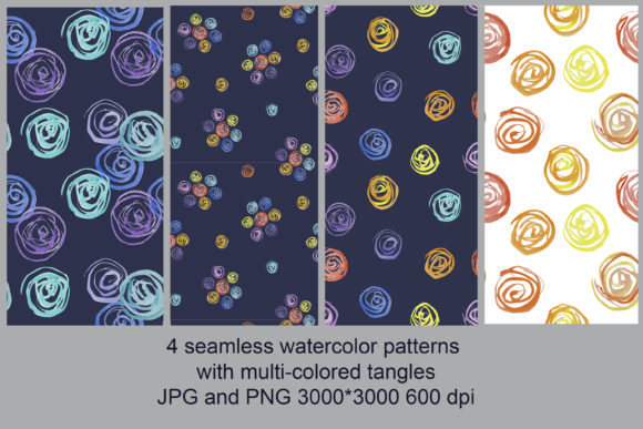 4 Watercolor Patterns: A Versatile Design Solution for Creative Projects