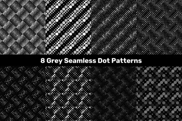 8 Grey Seamless Dot Patterns
