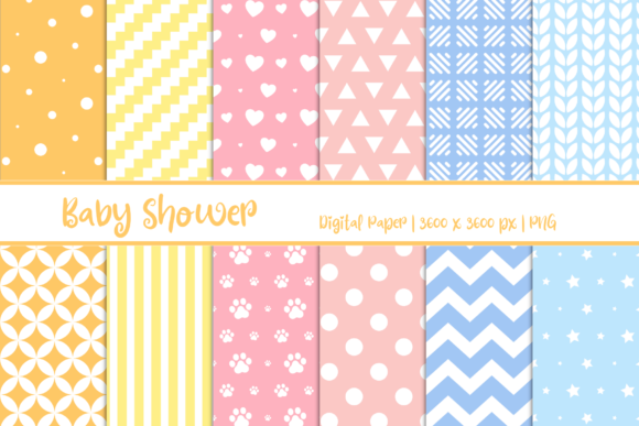 Baby Shower Patterns Digital Paper: A Versatile Resource for Creative Projects