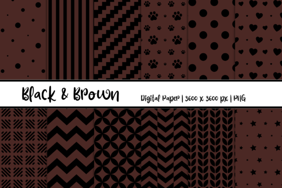 Black Brown Patterns Digital Paper