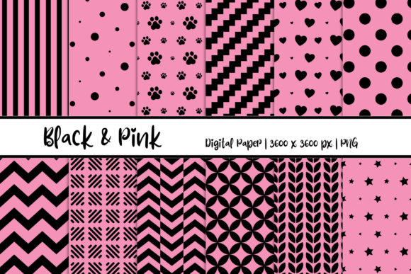 Black Pink Patterns Digital Paper: A Versatile Resource for Creative Projects
