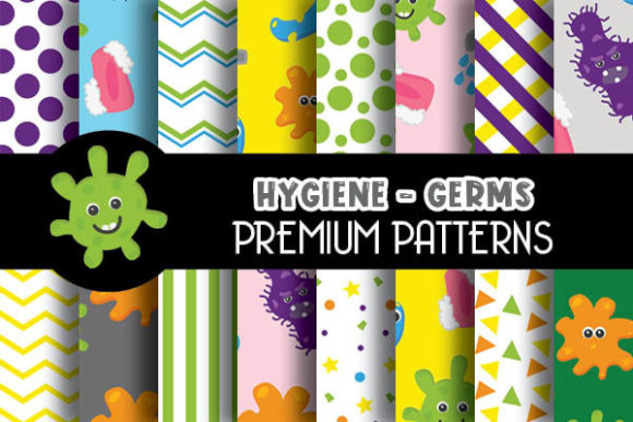 Hygiene Germs Digital Papers Patterns