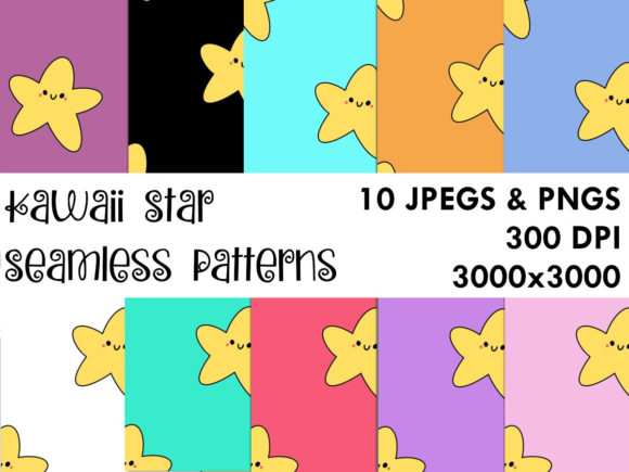 Kawaii Stars Seamless Patterns: A Creative Resource for Designers and Artists