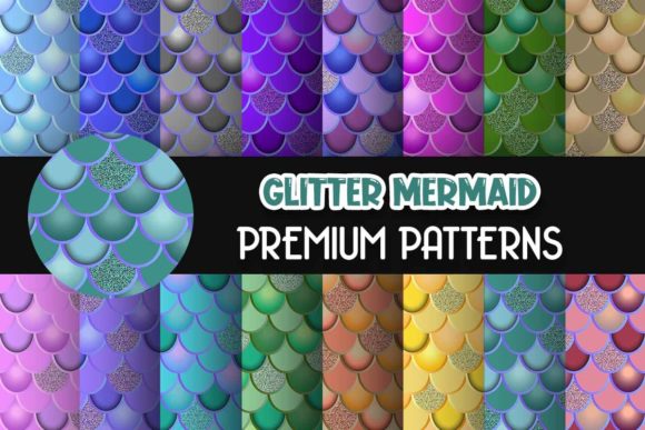 Mermaid Scales Glitter Colorful Patterns