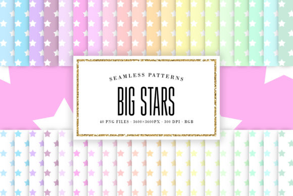 Pastel Big Stars Seamless Patterns: A Creative Resource for Designers and Artists