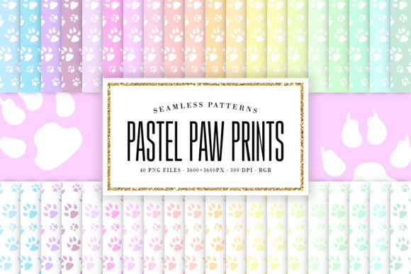 Pastel Paw Prints Seamless Patterns: A Creative Resource for Designers and Artists