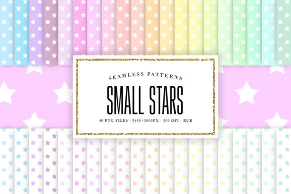 Pastel Small Stars Seamless Patterns for Creative Design