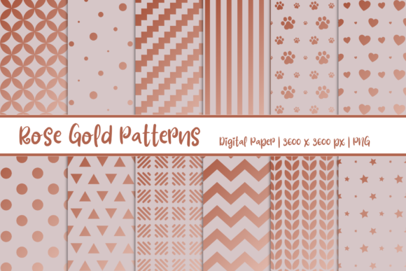 Rose Gold Patterns Digital Paper