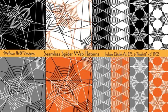 Seamless Halloween Spider Web Patterns for Creative Projects