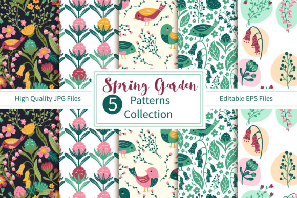 Spring Garden Seamless Patterns Set: A Versatile Tool for Modern Creatives