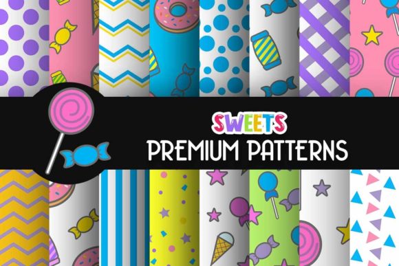 Sweets Digital Papers Patterns