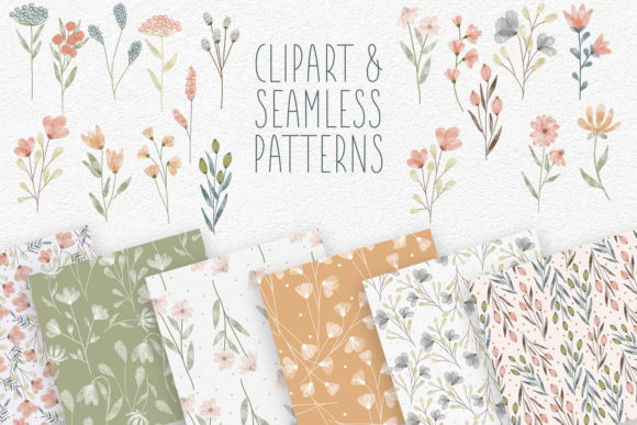 Watercolor Clipart and Seamless Patterns: A Creative Resource for Digital Designers